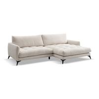 Rohová sedačka BRUCE, pravá, šedobílá - černá/šedobílá, kov/textil (273/161cm) - Mömax