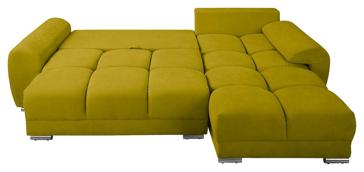 Ecksofa Azzuro Grün S: 256x175 Cm - Silberfarben/Grün, Design, Textil (256/175cm) - Livetastic