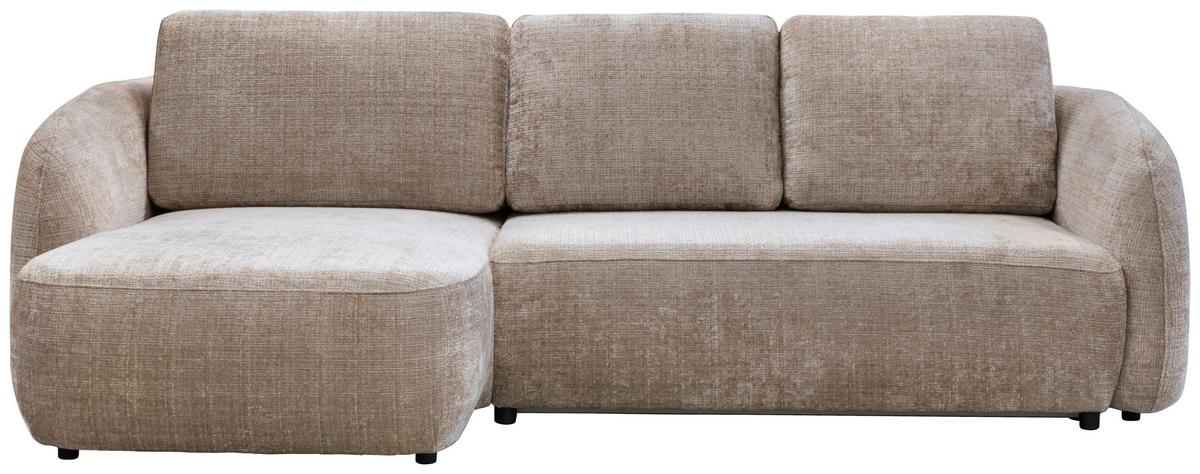 Rohová sedačka PAOLA, levá, kašmírová žinylka - černá/kašmírová, Design, textil (154/270cm)