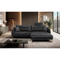 Ecksofa Whisper Anthrazit S: 264x196cm - Anthrazit/Goldfarben, Design, Textil (264/196cm) - MID.YOU