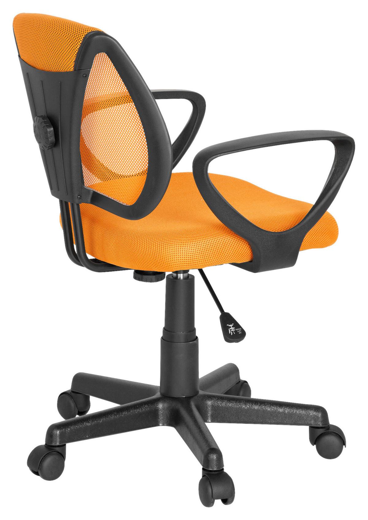 Jugenddrehstuhl Kiddy Cd Orange - Schwarz/Orange, Basics, Kunststoff (58/75-92/45cm) - MID.YOU