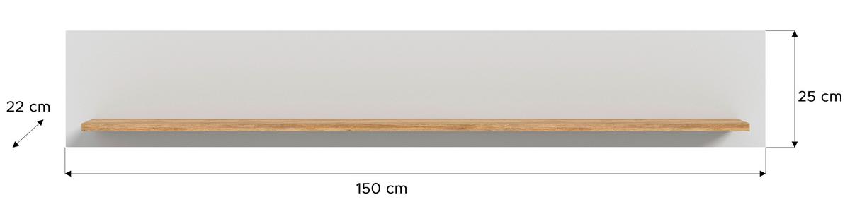 Wandboard Ashton Grau Rivera Eiche B: 150 cm - Eichefarben/Grau, Design, Holzwerkstoff (150/25/22cm) - MID.YOU