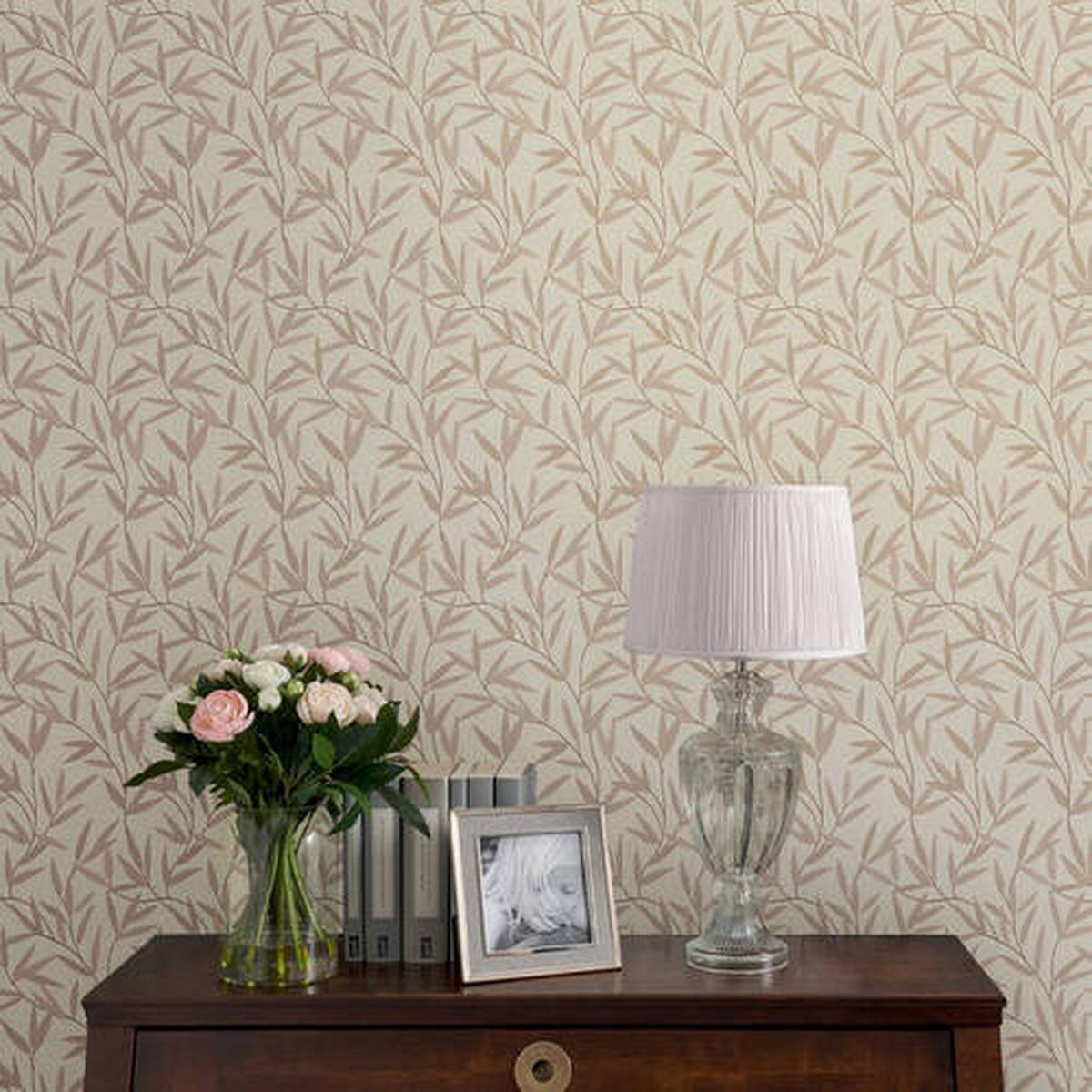 VLIESTAPETE WILLOW LEAF NATURAL - Creme, Basics, Papier/Kunststoff (52/1000cm)