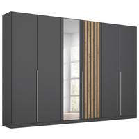 Drehtürenschrank 271 Cm Lamella Grau/eiche Dekor - Eiche Artisan/Grau, MODERN, Holzwerkstoff (271/210/54cm) - Rauch Möbel
