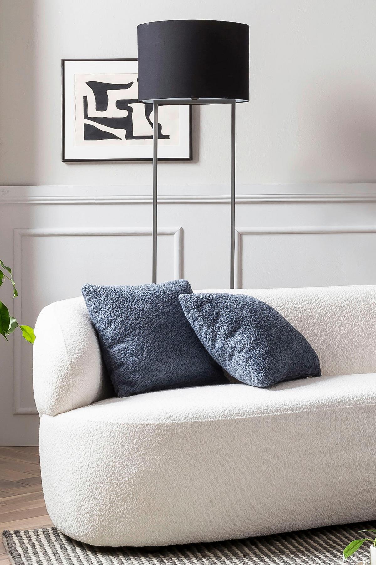 3-sitzer-sofa Weiß B: 220 Cm - Schwarz/Weiß, MODERN, Textil (220/70/93cm) - Livetastic