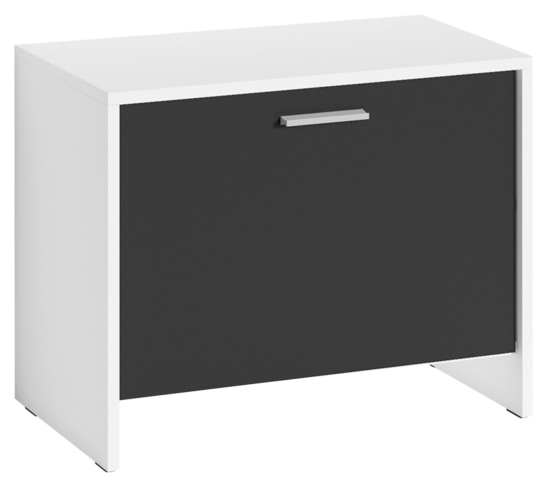 Garderobenbank Ben B: 60cm Schwarz,weiß - Schwarz/Weiß, MODERN, Holzwerkstoff (60/48/35cm) - MID.YOU
