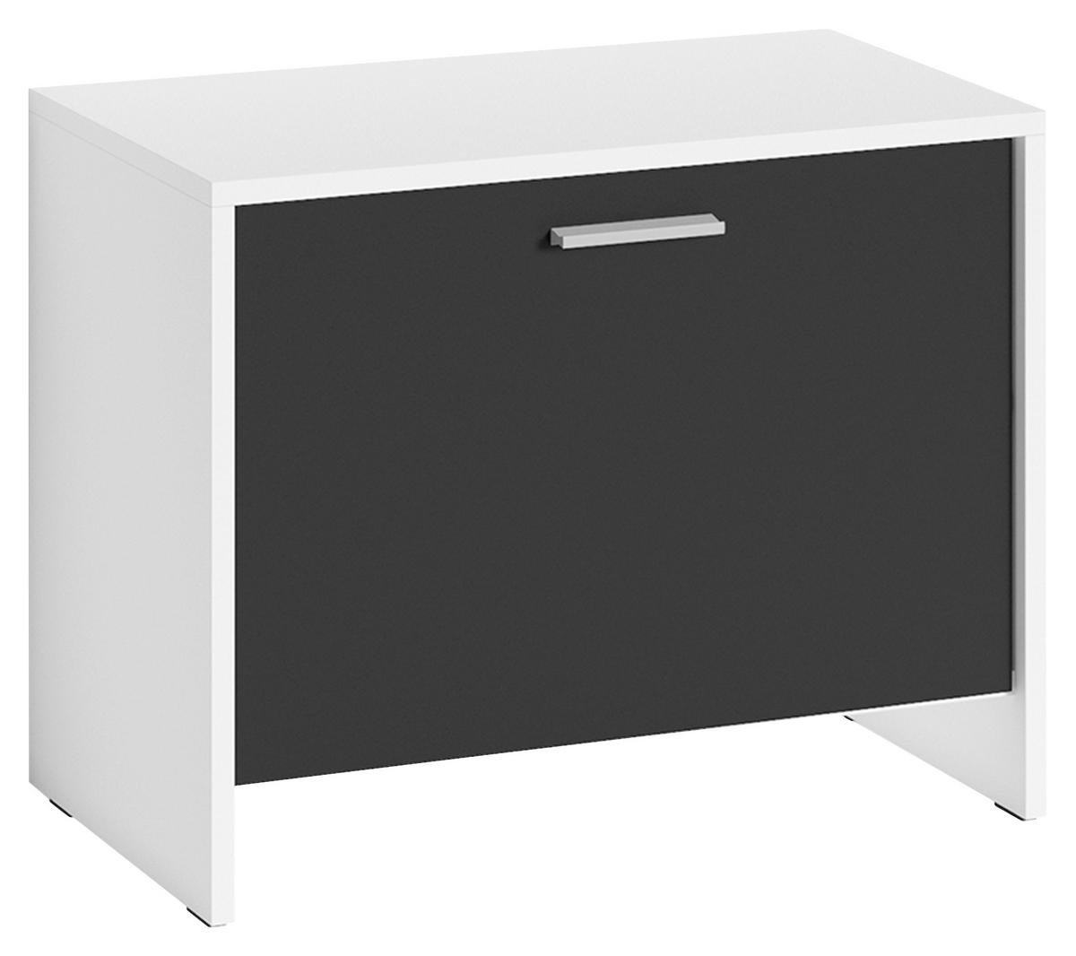 Garderobenbank Ben B: 60cm Schwarz,weiß - Schwarz/Weiß, MODERN, Holzwerkstoff (60/48/35cm) - MID.YOU