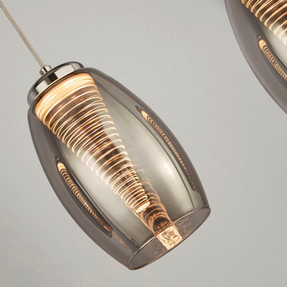 LED-Hängeleuchte Cyclone Chromfarben B: 75,5 cm - Chromfarben, Design, Glas/Metall (75,5/11,5/150cm)