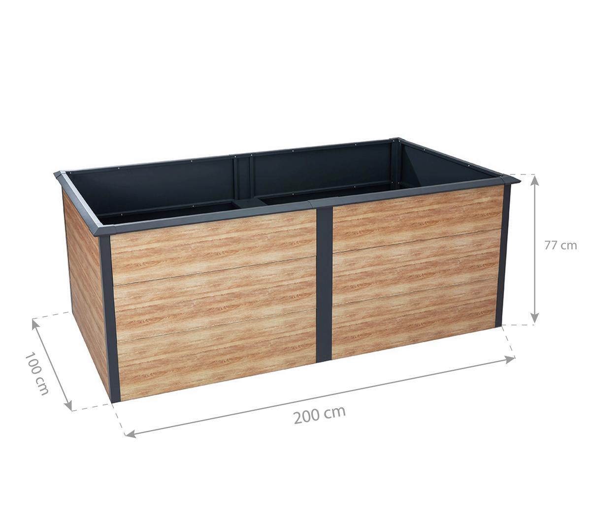 Hochbeet Primus-Multi XL - Lärchefarben, KONVENTIONELL, Metall (100/200/77cm)