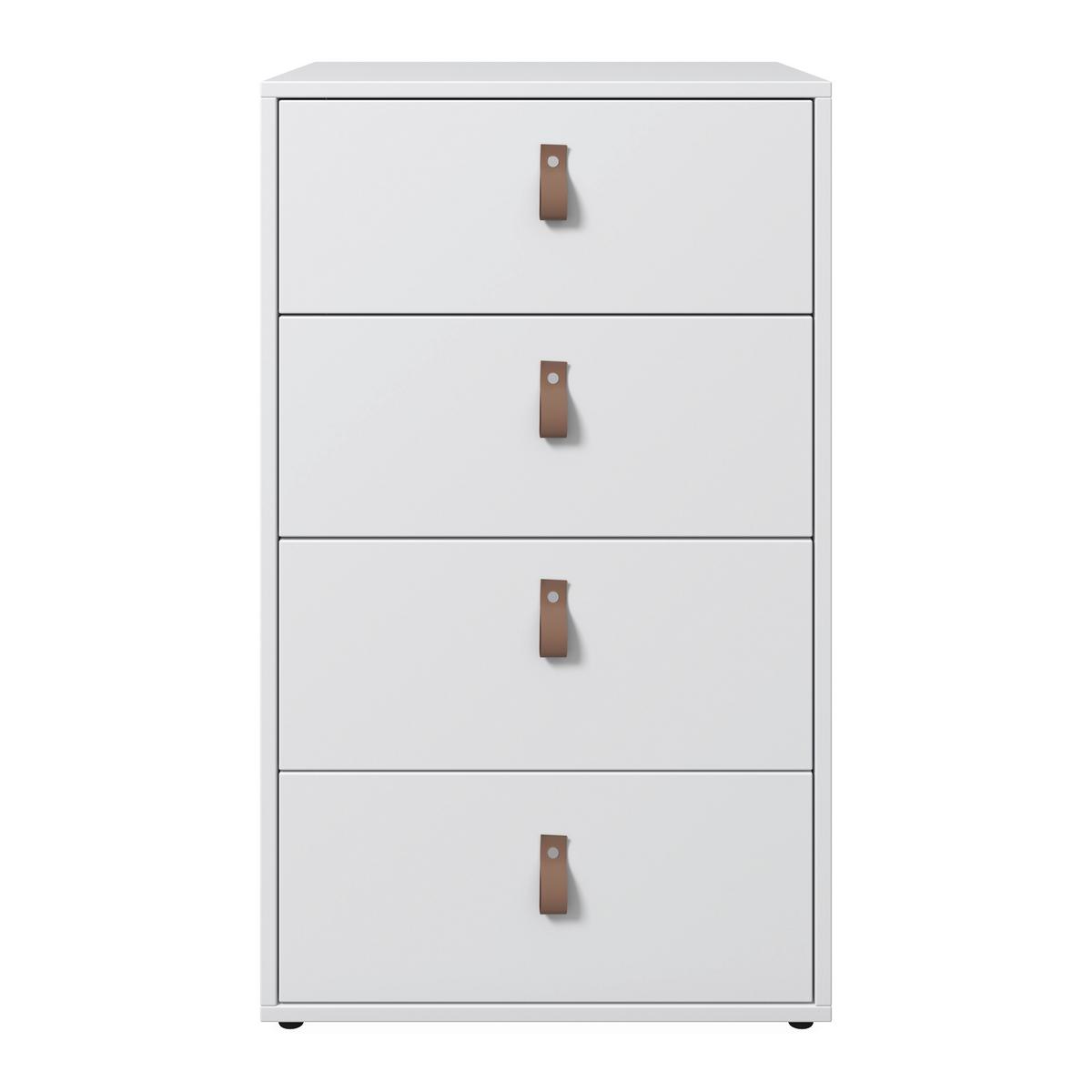 Komoda Mick - bílá/černá, Moderní, kompozitní dřevo/plast (46/77/40cm) - Modern Living