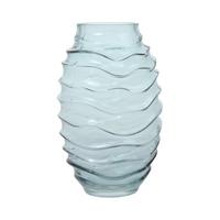 Vase Sidney Bauchig Glas Blau H: 25,5 Cm - Blau, Design, Glas (16/25,5/16cm) - Kayoom
