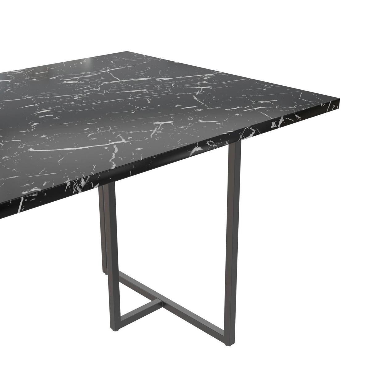 Essttisch Astor 160x90 Marmoroptik - Schwarz, Design, Holzwerkstoff/Metall (160/90/75cm) - MID.YOU