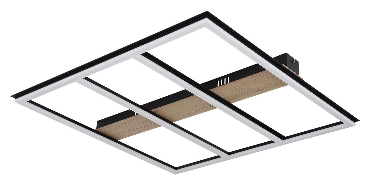 LED-Deckenleuchte 67291-48 - Dunkelbraun/Opal, Natur, Holzwerkstoff/Kunststoff (60/60/5,5cm) - Globo