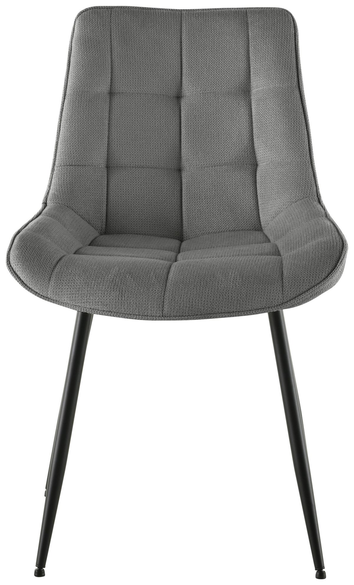 Stuhl Lenny - Schwarz/Grau, LIFESTYLE, Holz/Textil (54/88/60cm) - Livetastic