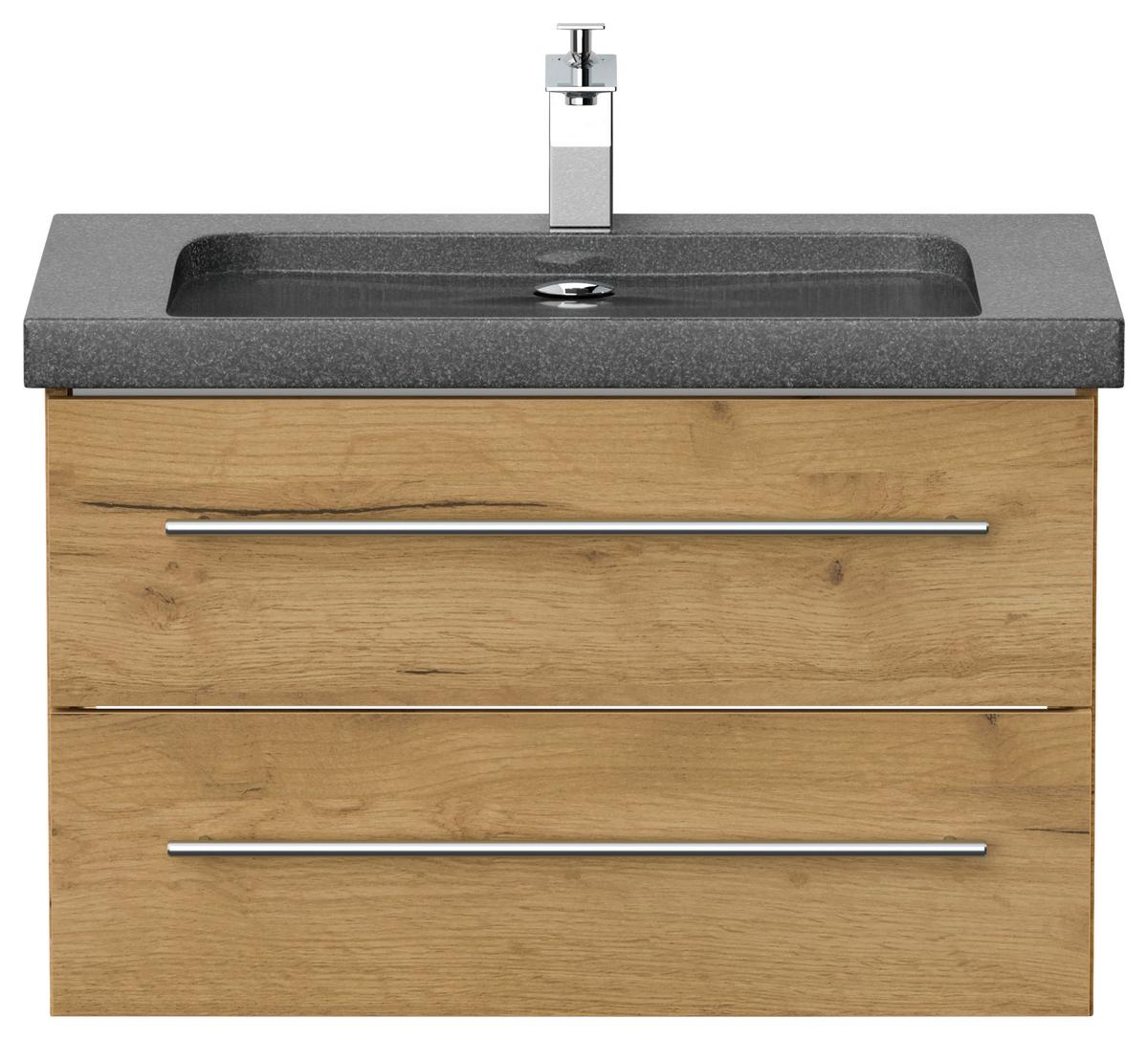 WASCHTISCHKOMBI Yamo, Eichefarben B: 75 cm - Eichefarben, Basics, Holzwerkstoff/Stein (75cm) - MID.YOU