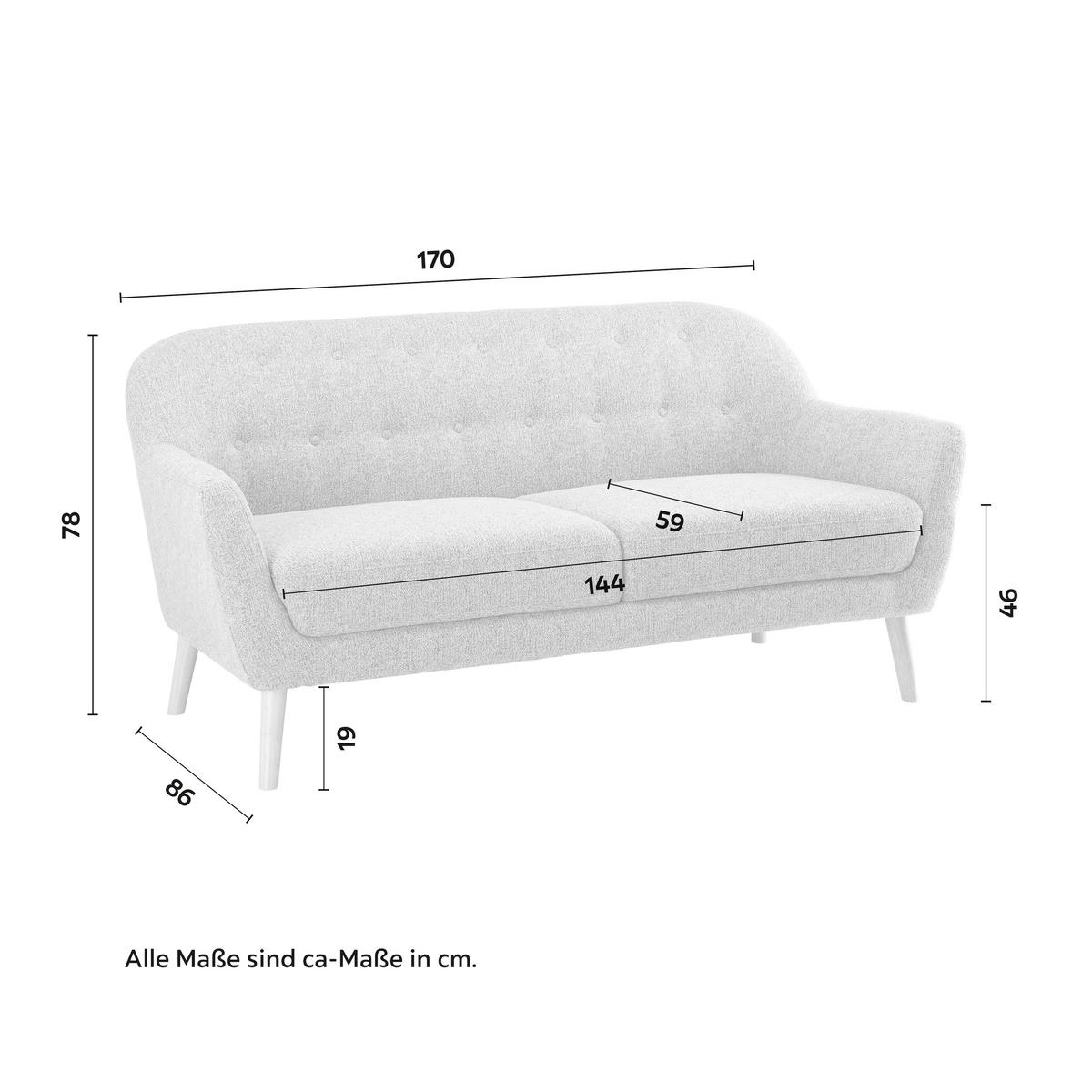 Pohovka LORY béžová - prírodná farba/béžová, Modern, drevo/textil (170/78/86cm) - Bessagi Home