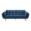 Rozkladacia pohovka CORA, modrý zamat, max. 360 kg - modrá/prírodná farba, Modern, drevo/textil (214/92/81cm) - Bessagi Home