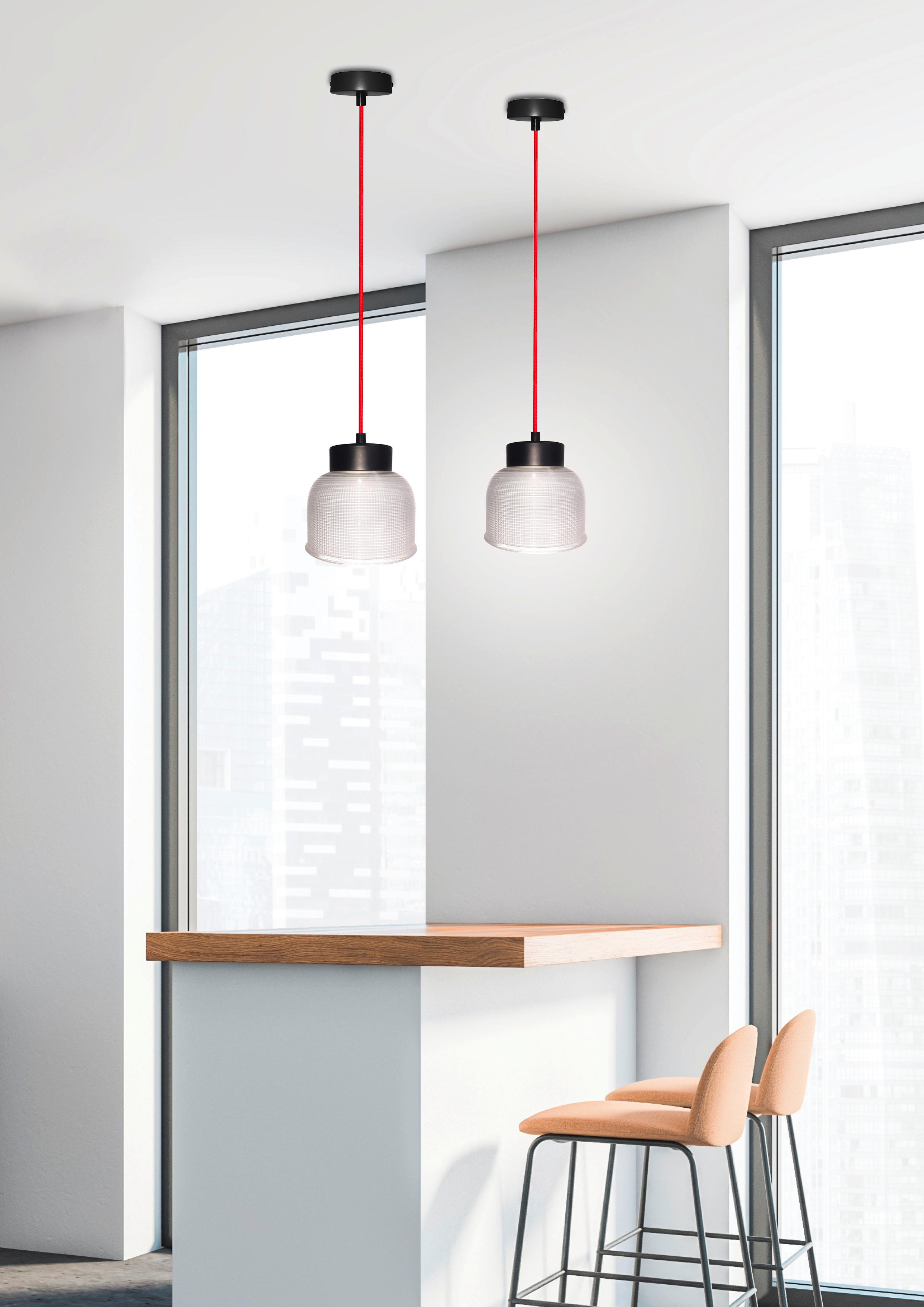 Pendelleuchte 50121087 Liverpool - Transparent/Rot, Trend, Glas/Metall (14.5/14.5/90cm)