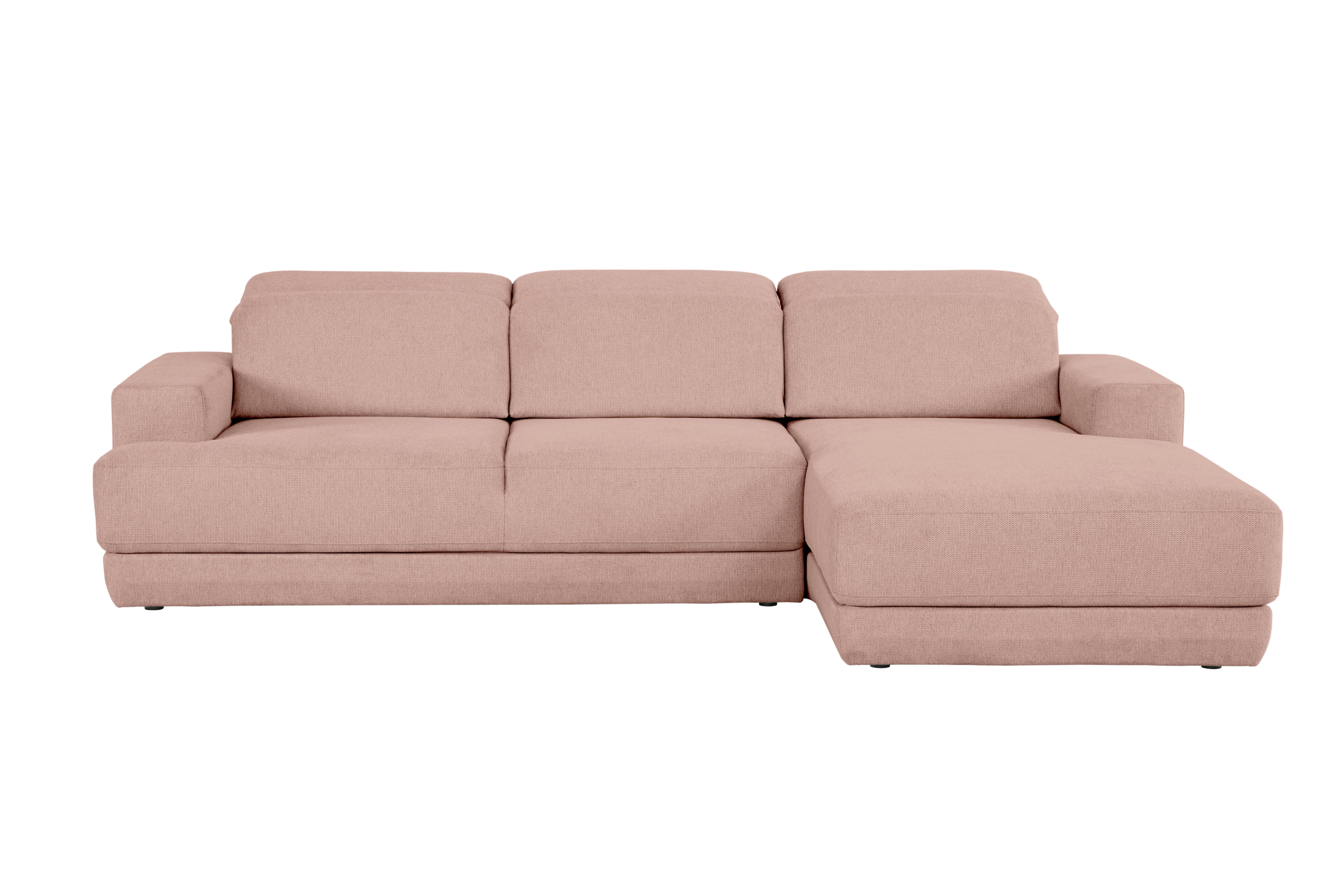 Ecksofa Frans Rosa S: 204 cm - Schwarz/Rosa, Design, Textil (204/293cm) - MID.YOU