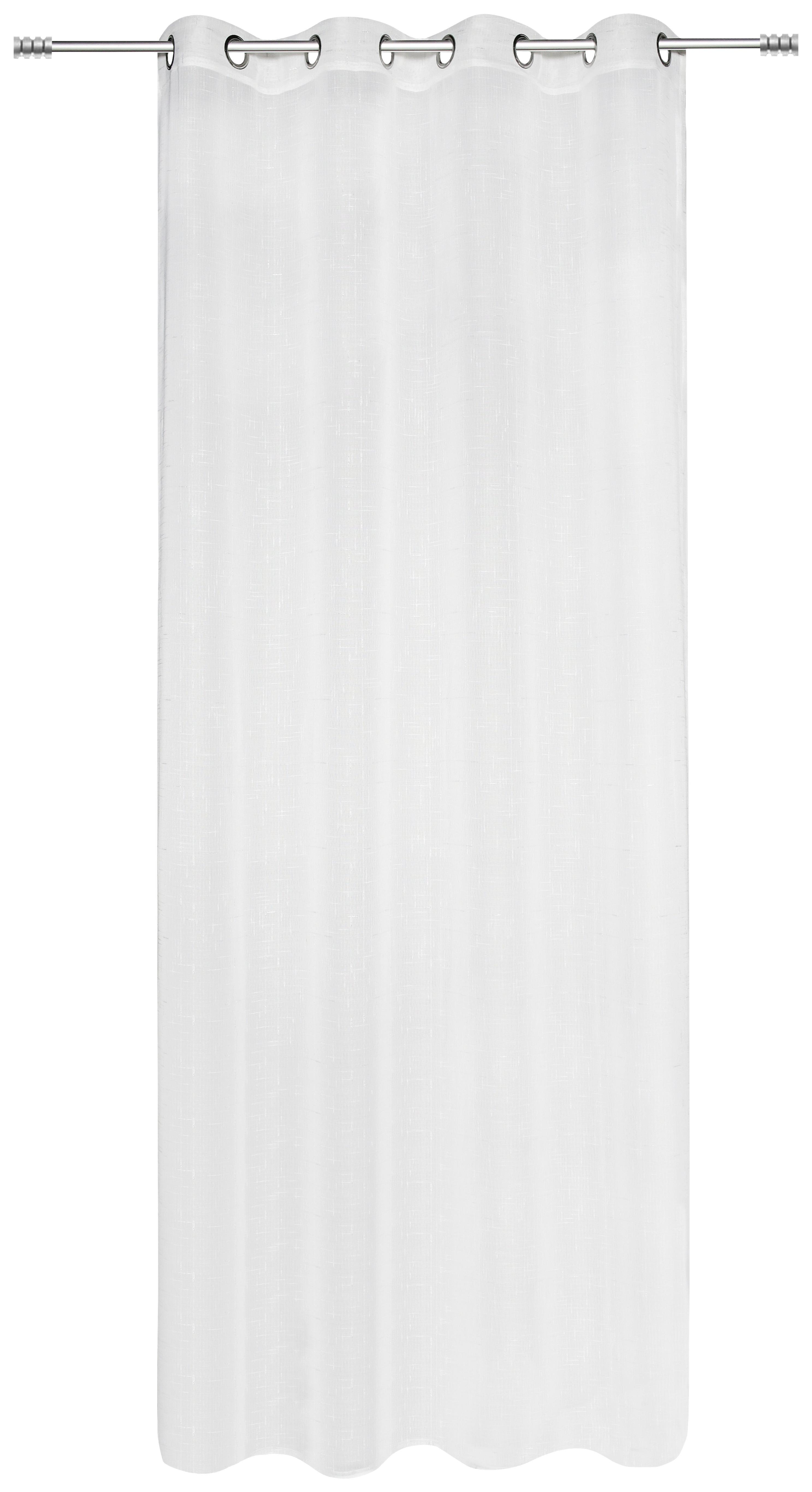Vorhang Mit Ösen Malina 140x245 cm Grau/Weiß - Weiß/Grau, MODERN, Textil (140/245cm) - Luca Bessoni
