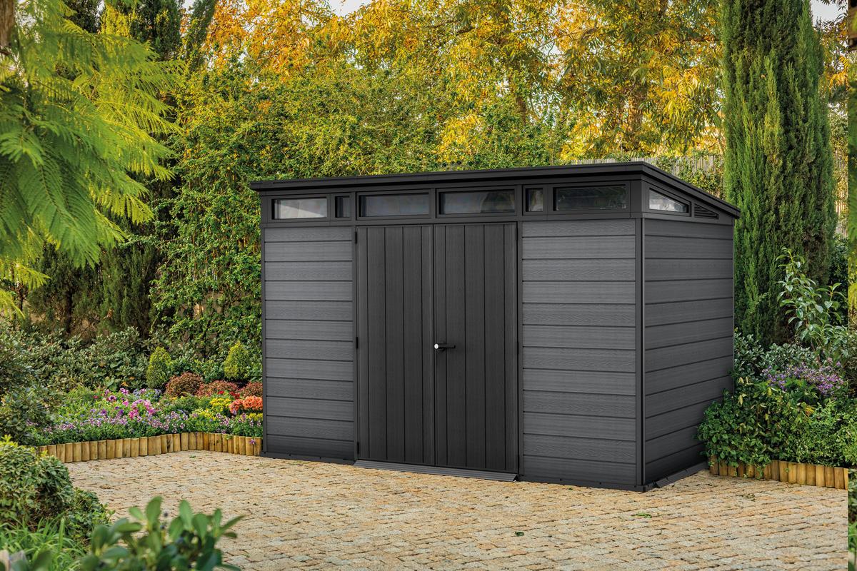 ZÁHRADNÝ DOMČEK CORTINA 2.0 11X7 - tmavosivá, plast (342/218/226cm)