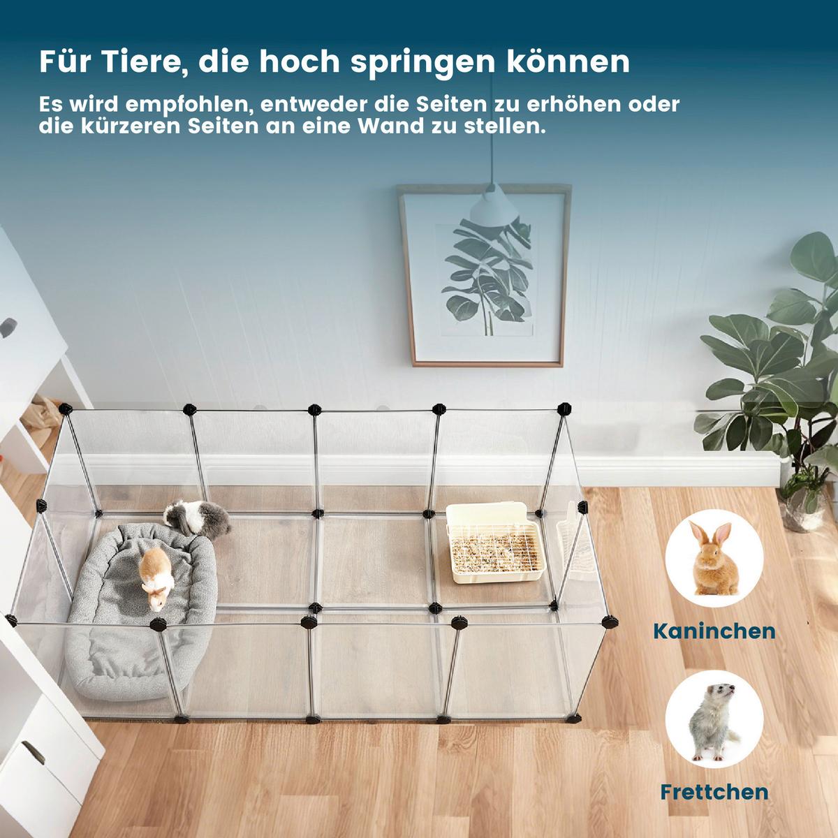 Heimtiergehege Weiß B: 143 Cm - Weiß, Basics, Kunststoff (143/73/46cm)