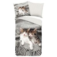 Jugendbettwäsche Snooze Grau 135x200 Cm - Grau, Natur, Textil (135/200cm)