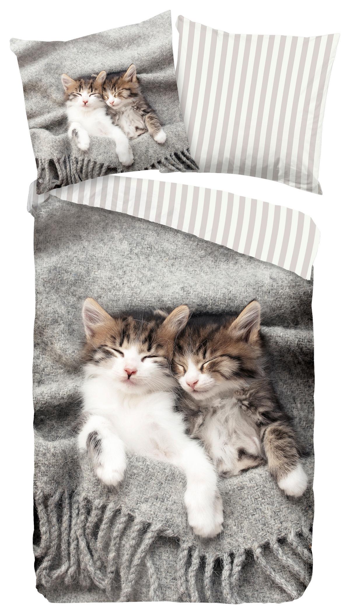 Jugendbettwäsche Snooze Grau 135x200 Cm - Grau, Natur, Textil (135/200cm)