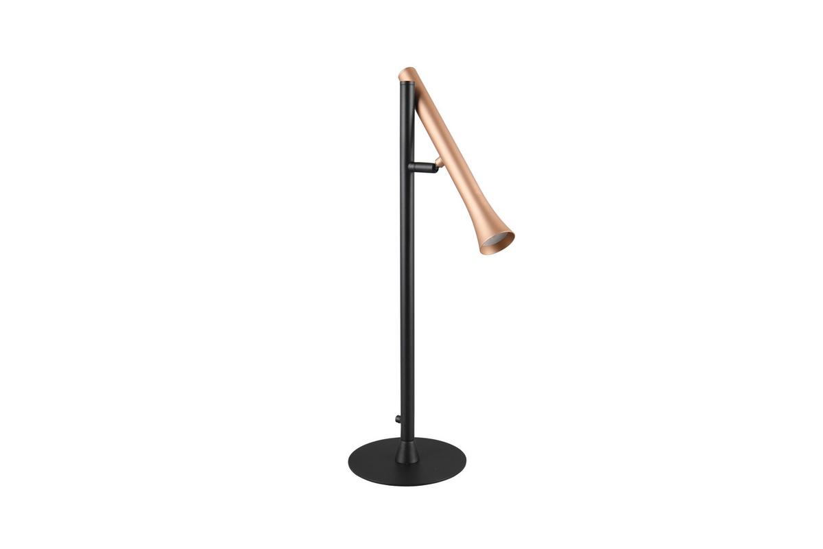 LED-Tischleuchte 552010165 Fiato - Schwarz/Braun, Design, Metall (16/53cm) - Trio Leuchten