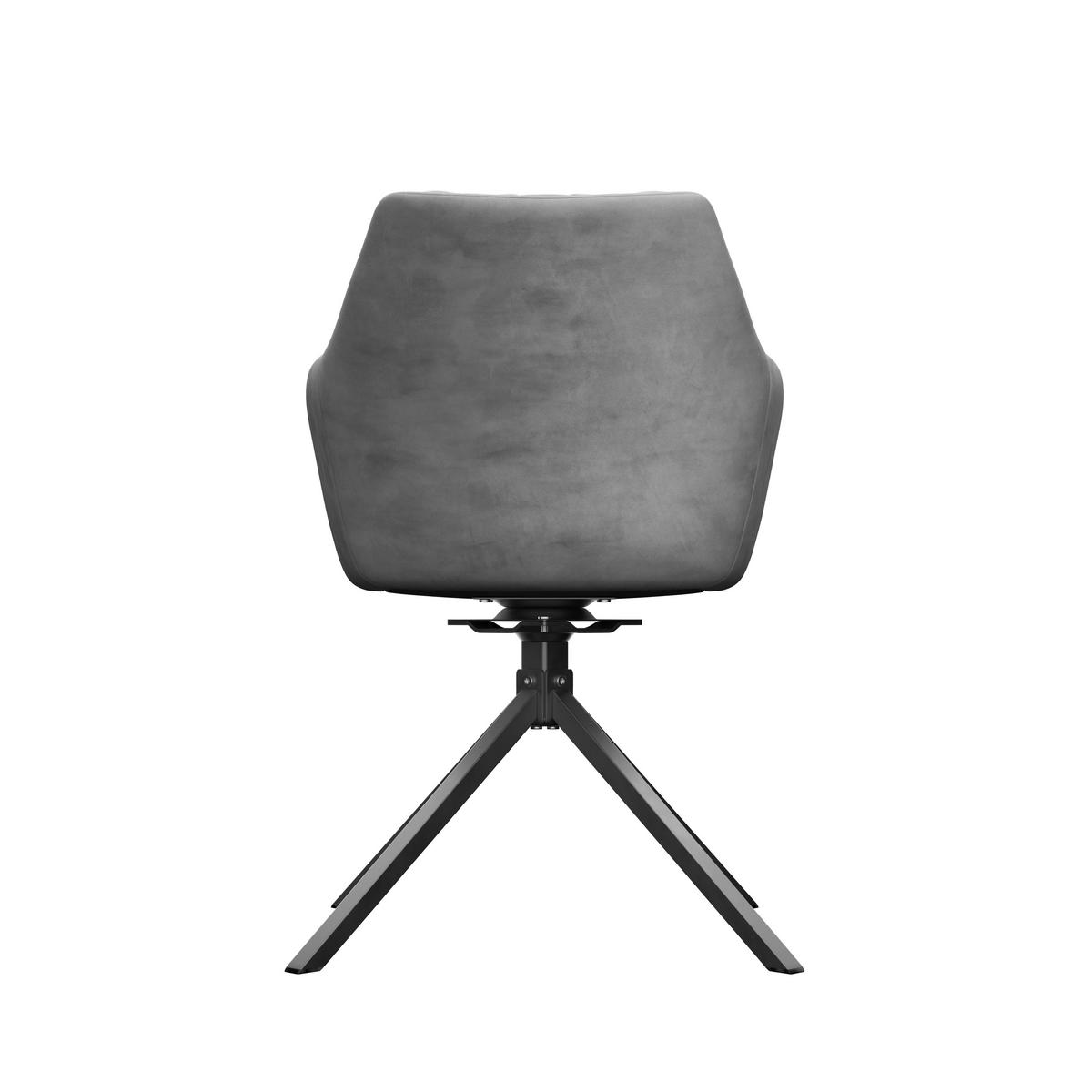 Stuhl Patti Hellgrau, Sitzfl. 360° Drehbar - Hellgrau/Schwarz, KONVENTIONELL, Textil/Metall (58/81/54cm)