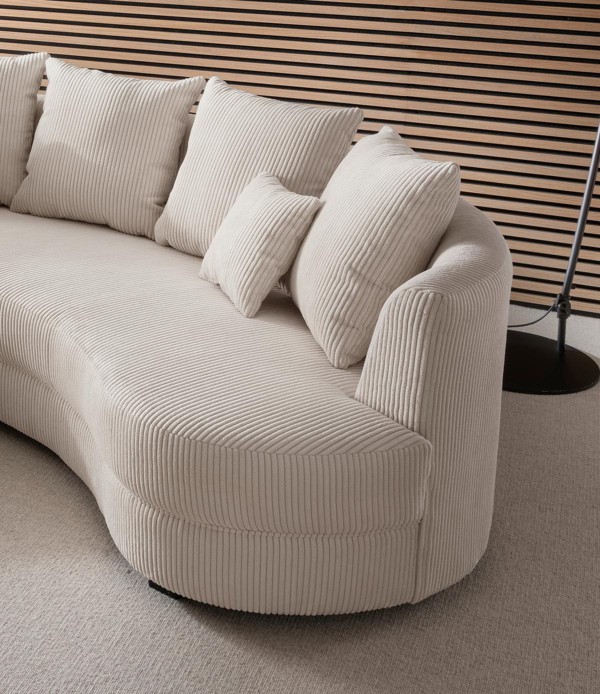 Wohnlandschaft Limoncello Beige S: 160x300 cm - Beige/Schwarz, Design, Textil (160/300cm) - Livetastic