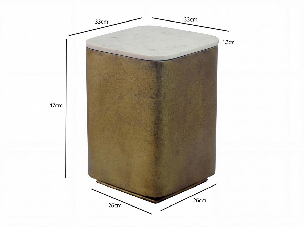 BEISTELLTISCH Goldfarben B: 33cm - Goldfarben, Design, Stein/Metall (33/33/47cm) - MID.YOU
