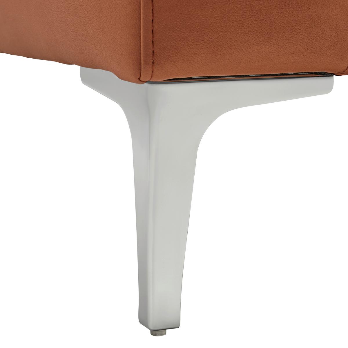 Třímístná pohovka CUSTOM, rezavá - rezavá/barvy chromu, Moderní, kov/textil (182/85/92cm) - Mömax
