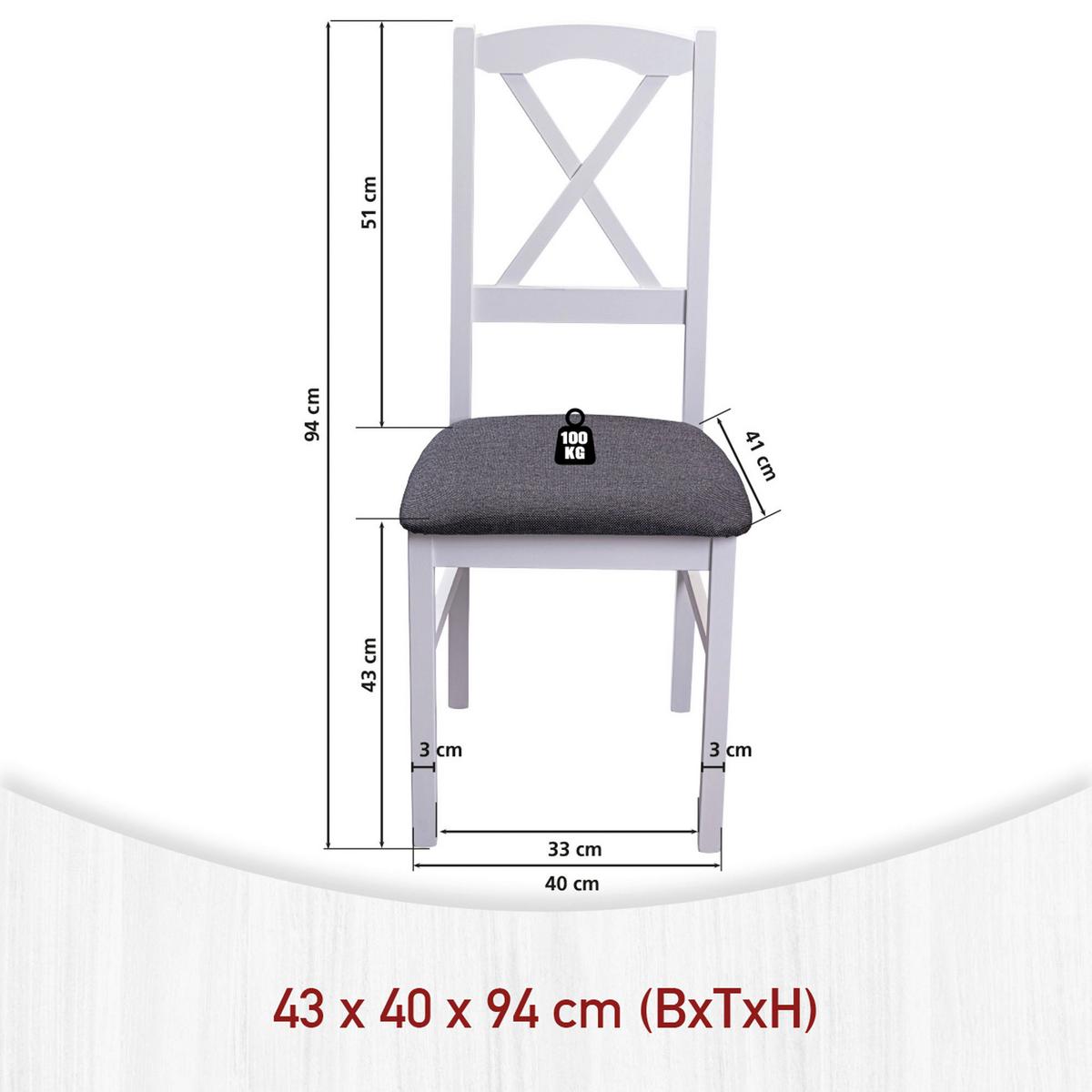 Étkezőszék Zofia - antracit/fehér, Lifestyle, fa (40/43-94/43cm)
