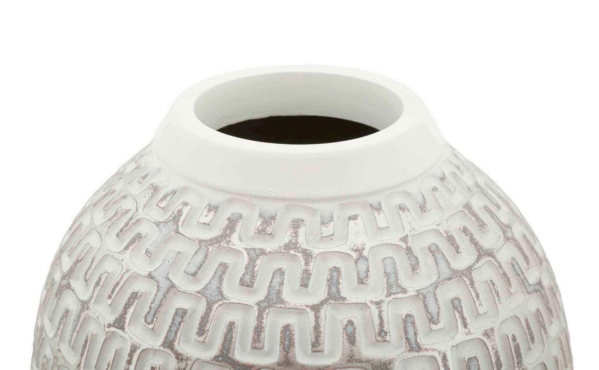 Vase Wave Weiß, Goldfarben B: 21 Cm - Goldfarben/Weiß, Basics, Kunststoff (21  /43/21cm)