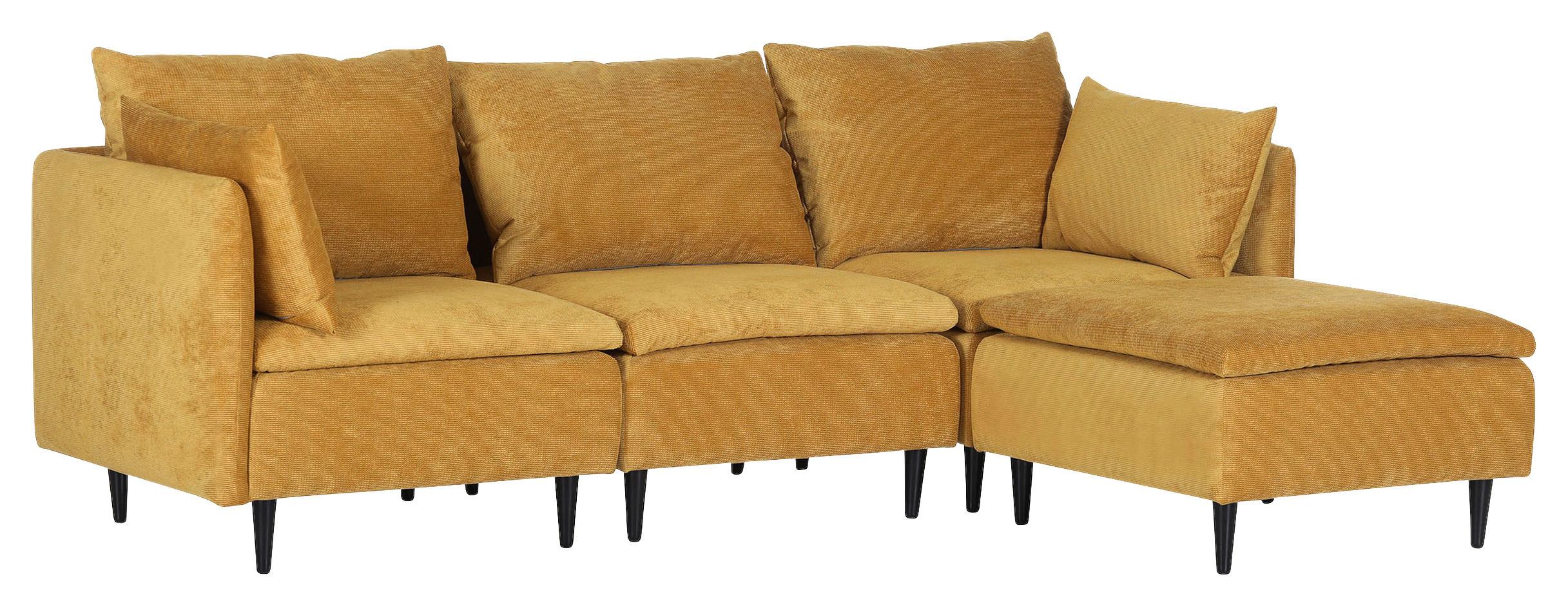 Sofaelement Fynn, Senfgelb B: 83 cm - Senfgelb/Schwarz, KONVENTIONELL, Textil (83/72/83cm) - MID.YOU