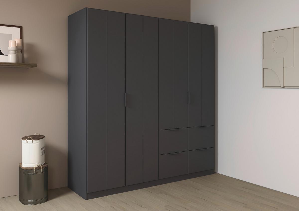 DREHTÜRENSCHRANK Ella Grau B: 181cm - Grau, MODERN, Holzwerkstoff (181/197/56cm) - Rauch Möbel