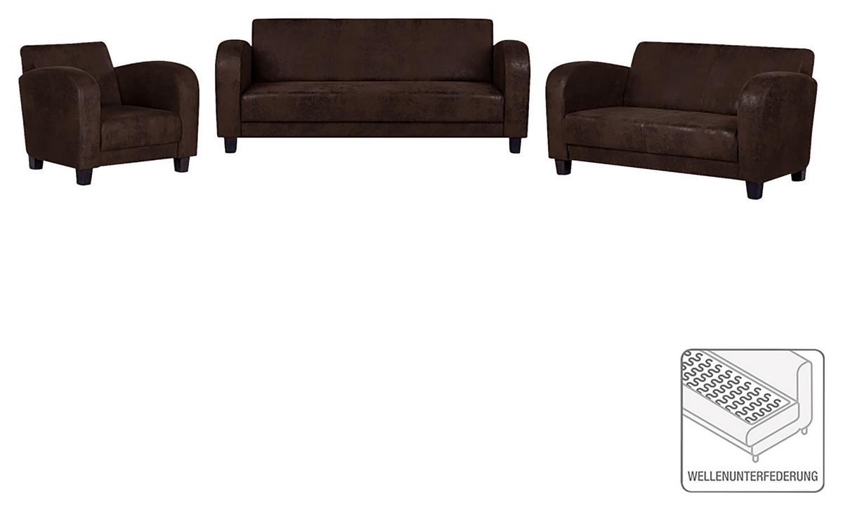 Sitzgarnitur Antis Braun B: 92 Cm - Dunkelbraun, Design, Textil (92/80/89cm) - Livetastic