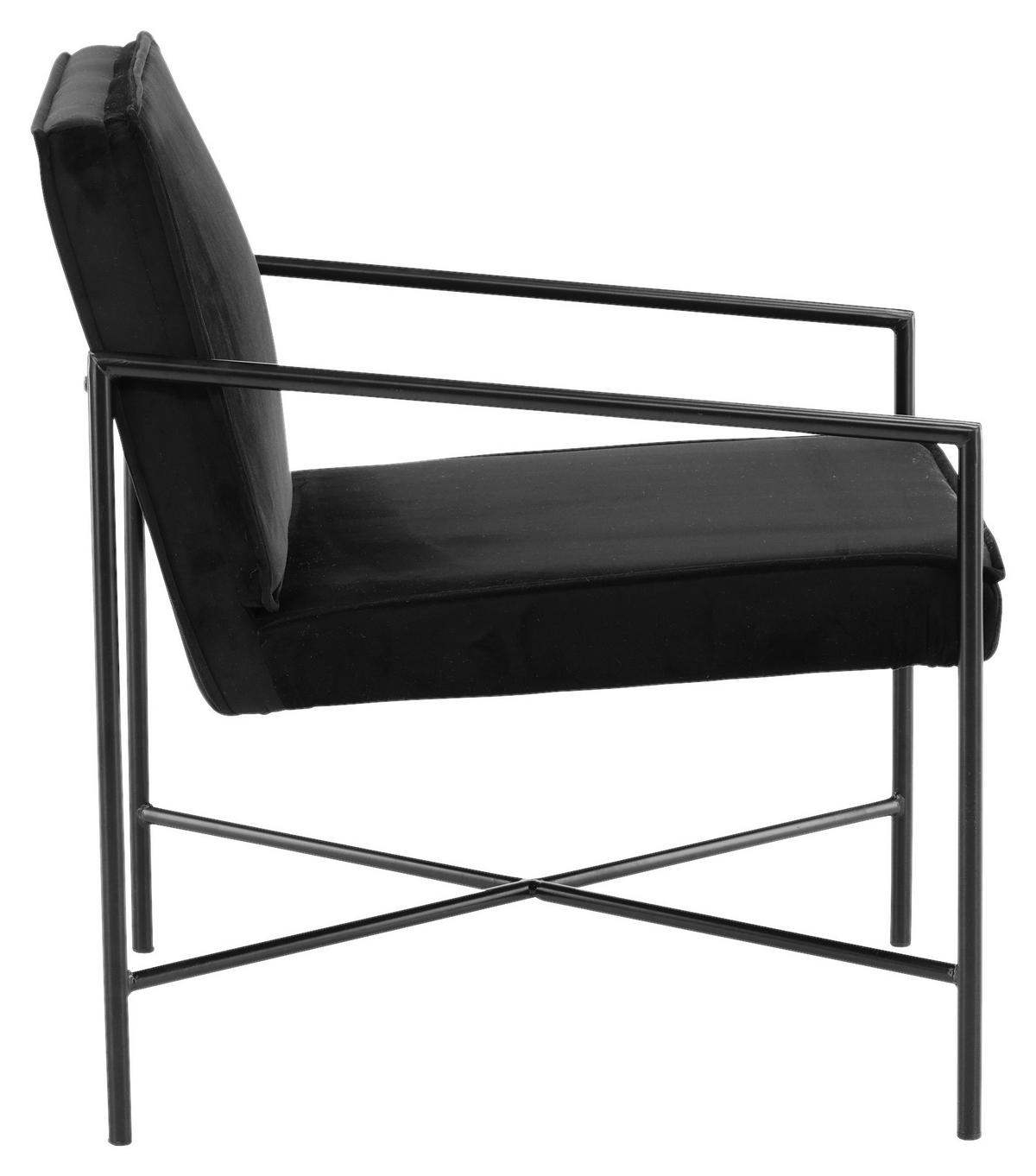 Sessel Rakel - Schwarz, Design, Textil/Metall (66/78/65cm) - Livetastic