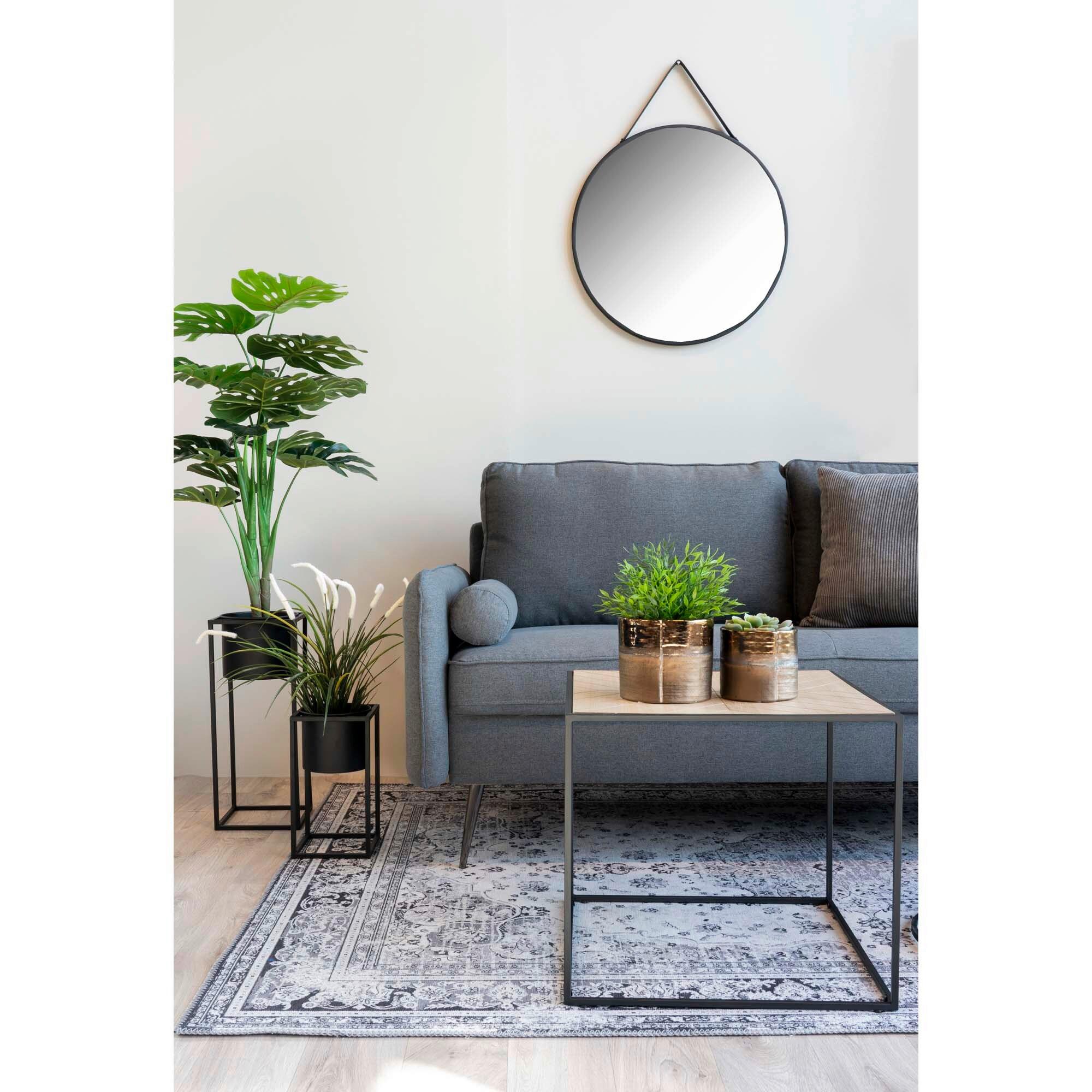 Wandspiegel Trapani Schwarz B: 60 Cm - Schwarz, Design, Metall (60/60/2cm)