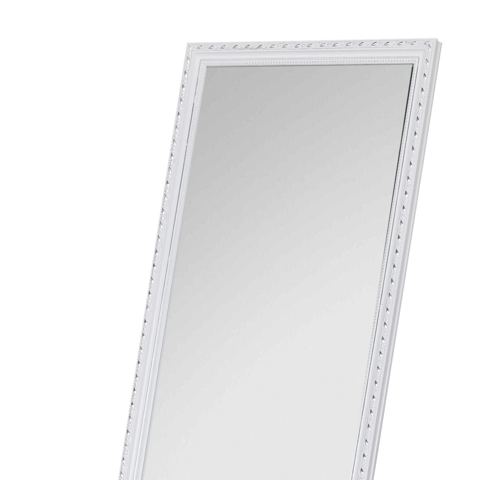 Standspiegel Pisa Rechteckig 34x160cm Weiß/Silber - Silberfarben/Weiß, MODERN, Glas/Holz (34/160/2,3cm)
