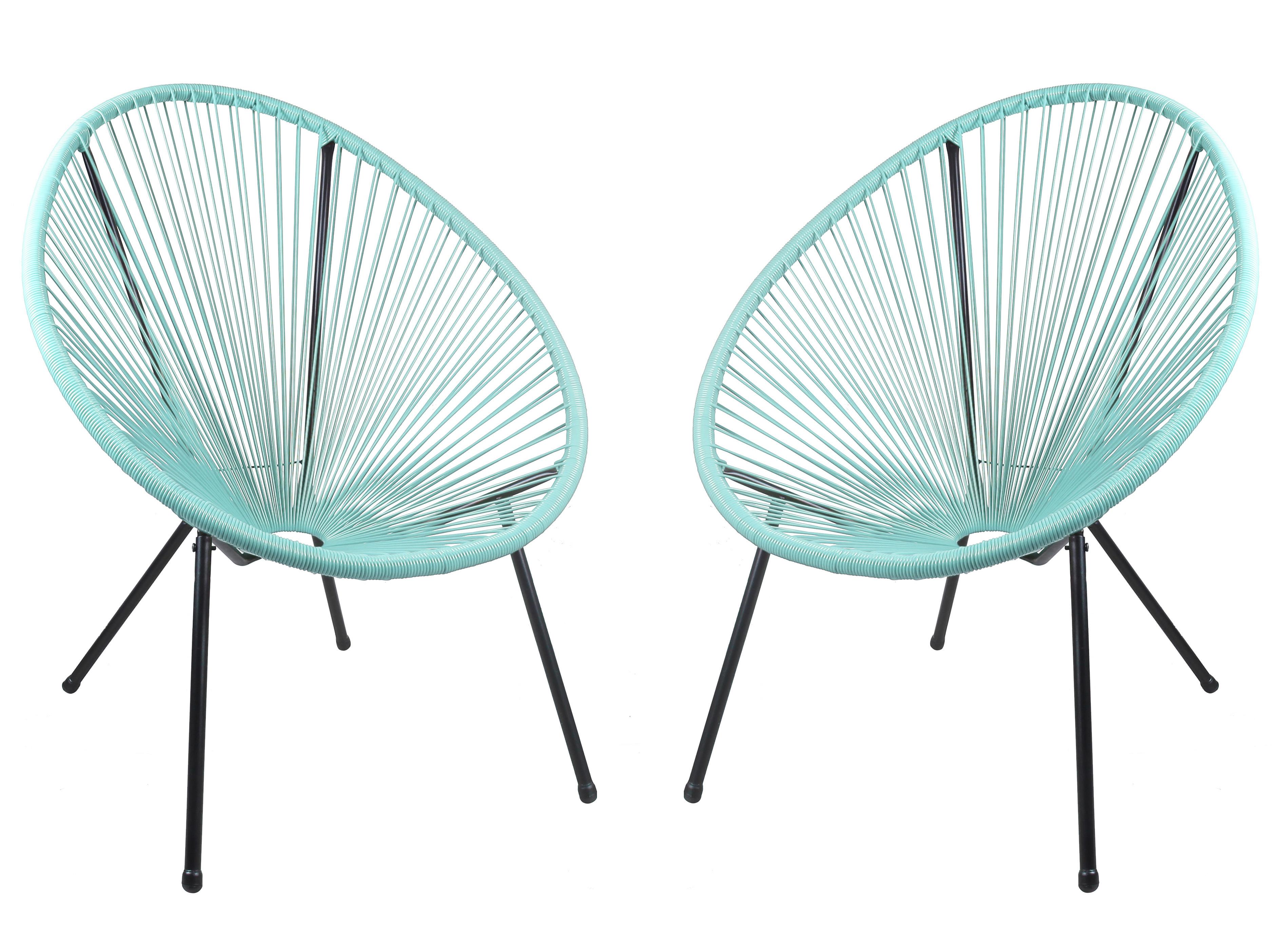 Gartensessel Dalida - Schwarz/Mintgrün, Basics, Kunststoff/Metall (73/93/73cm) - Gardenson