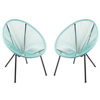 Gartensessel Dalida - Schwarz/Mintgrün, Basics, Kunststoff/Metall (73/93/73cm) - Gardenson