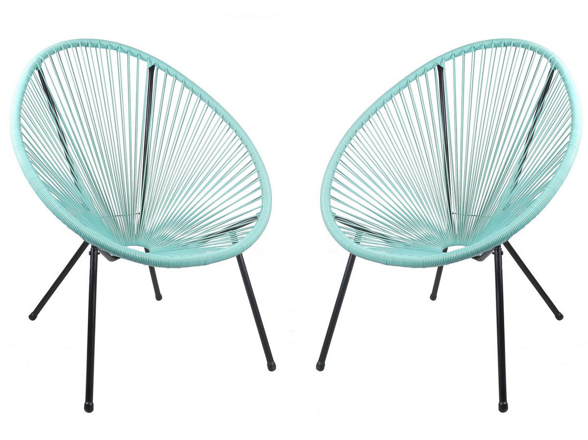 Gartensessel Dalida - Schwarz/Mintgrün, Basics, Kunststoff/Metall (73/93/73cm) - Gardenson