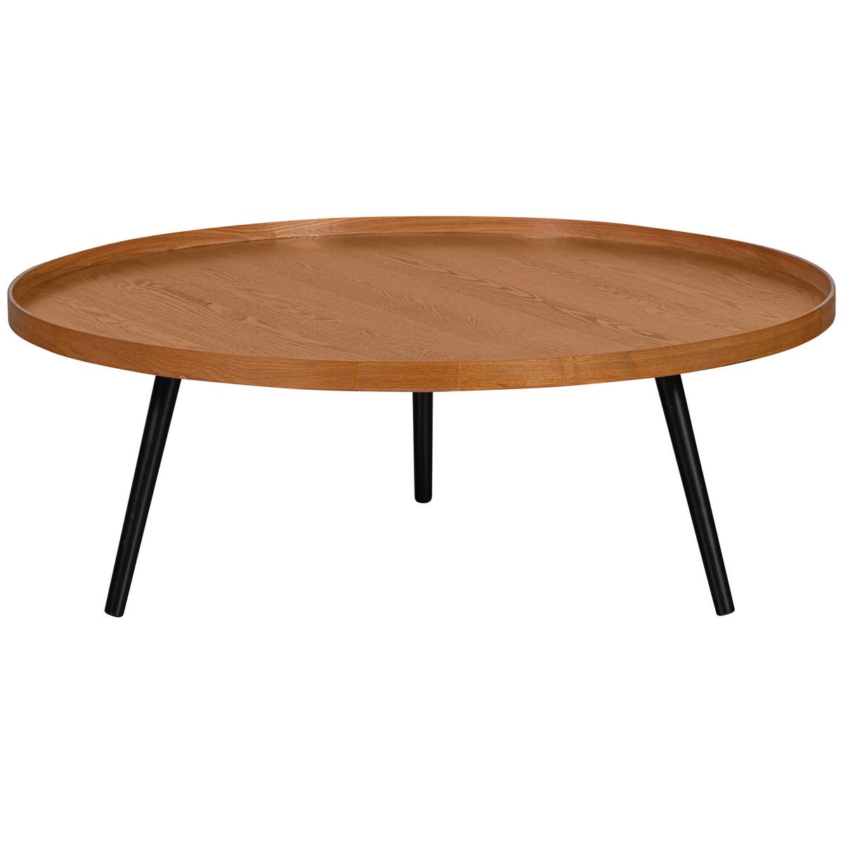 Beistelltisch Mesa Naturfarben L: 100 cm - Schwarz/Naturfarben, Design, Holz/Holzwerkstoff (100/100/36cm) - Livetastic