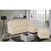 Ecksofa Boston Beige Lederlook - Beige/Schwarz, KONVENTIONELL, Textil (262/165cm) - Livetastic