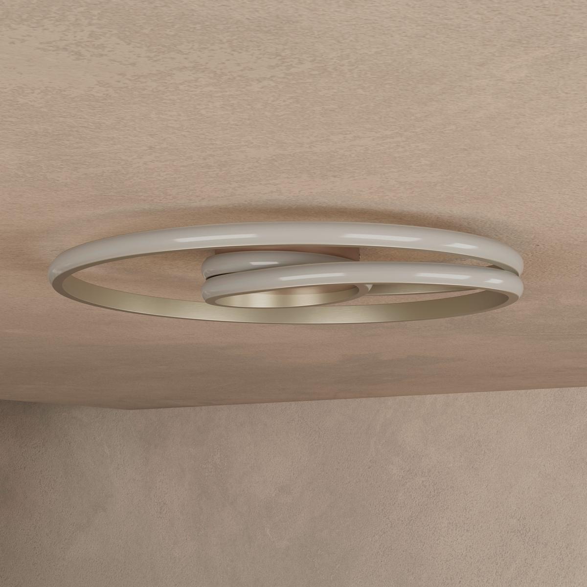 LED-Deckenleuchte CHARLOTTE - Champagner/Weiß, Basics, Kunststoff/Metall (45/5,5cm) - Luca Bessoni