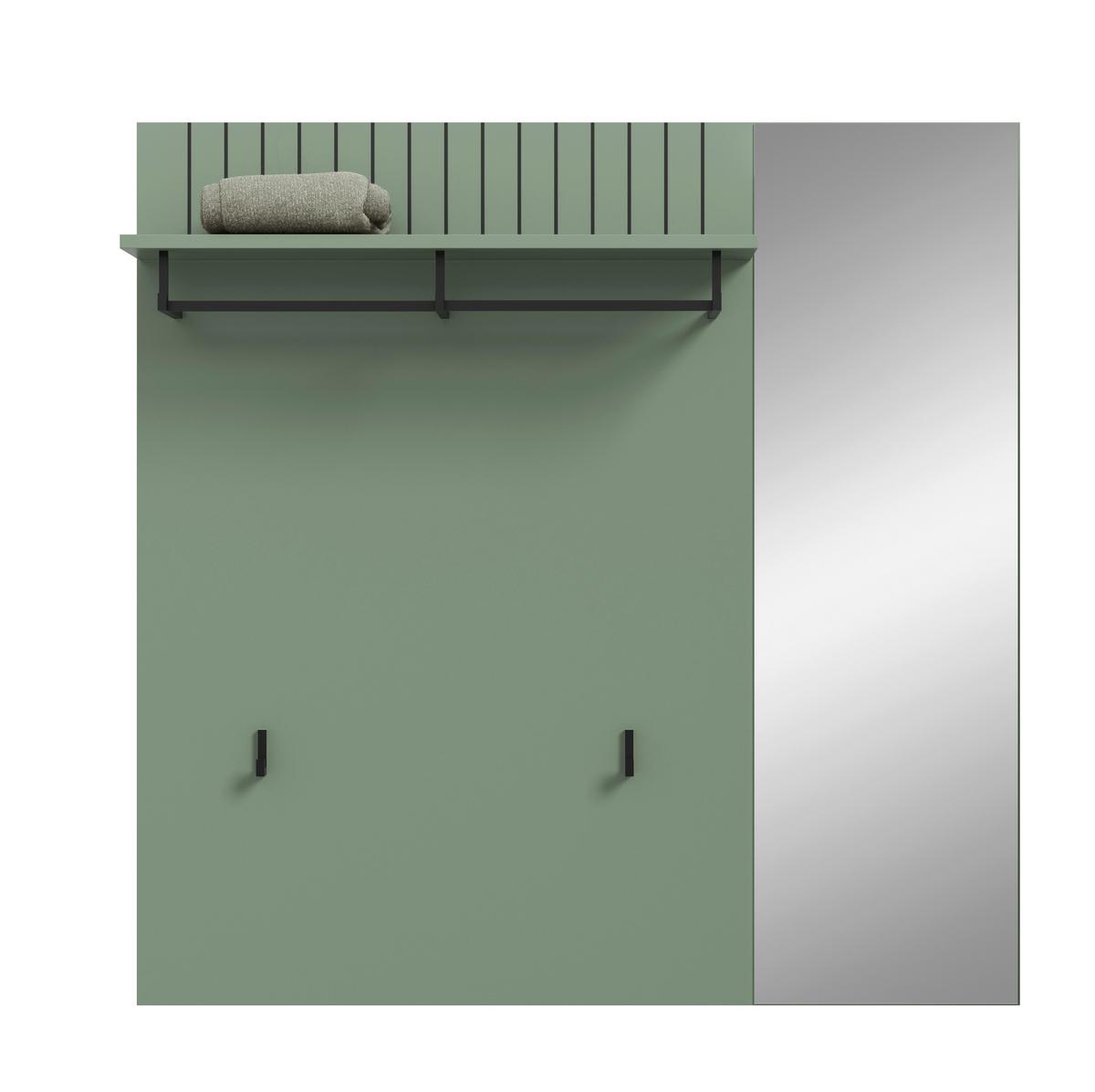 Garderobenpaneel Station Graugrün B: 106cm - Graugrün, Design, Holzwerkstoff (106/106/27cm) - MID.YOU