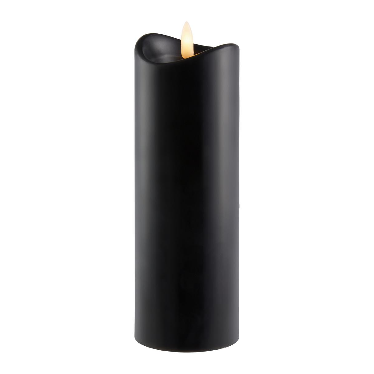 LED SVÍČKA SVEN -PAZ- - černá, Konvenční, přírodní materiály (7/20cm)
