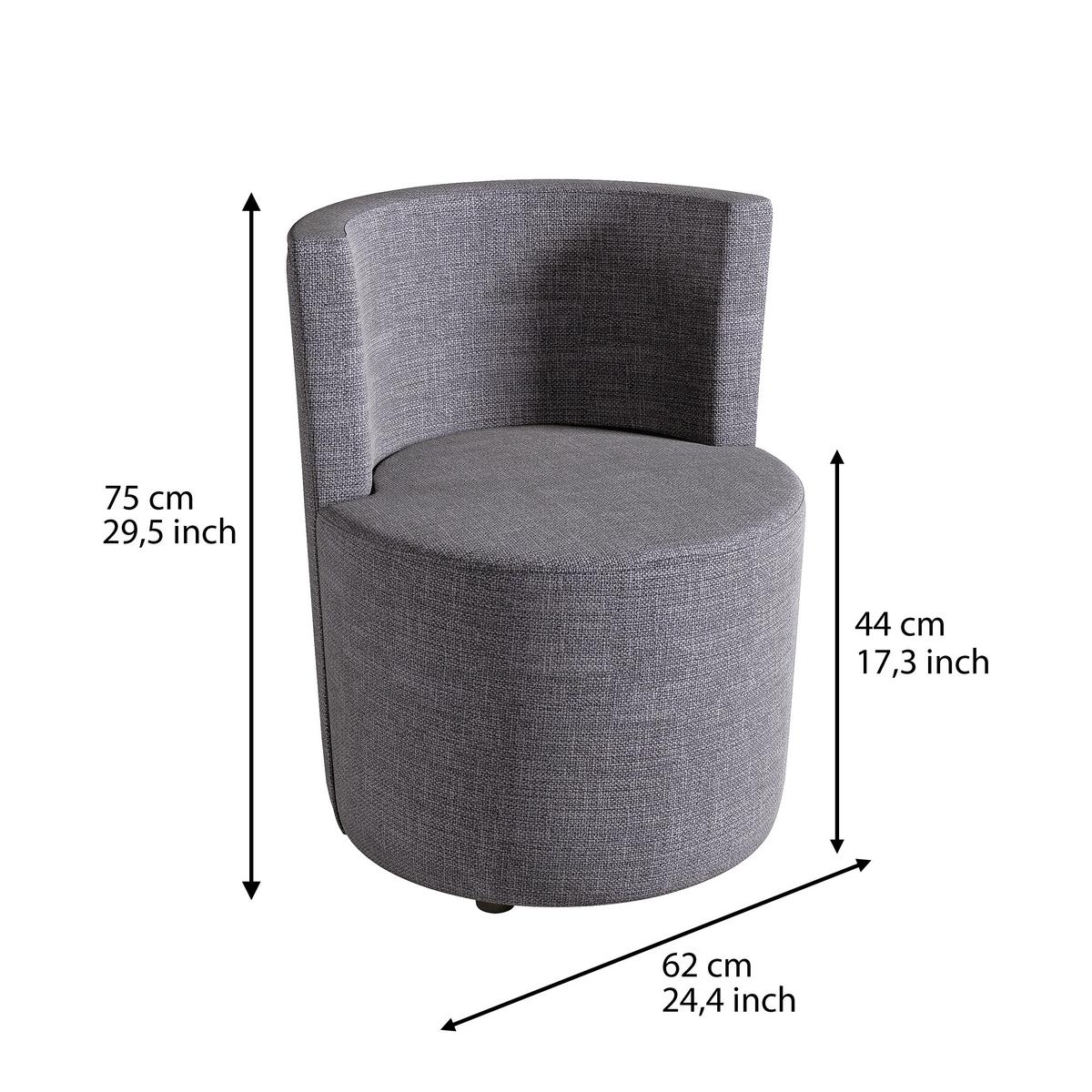 Stuhl Carla Grau B: 62cm - Grau, Design, Textil (62/75/62cm) - Livetastic